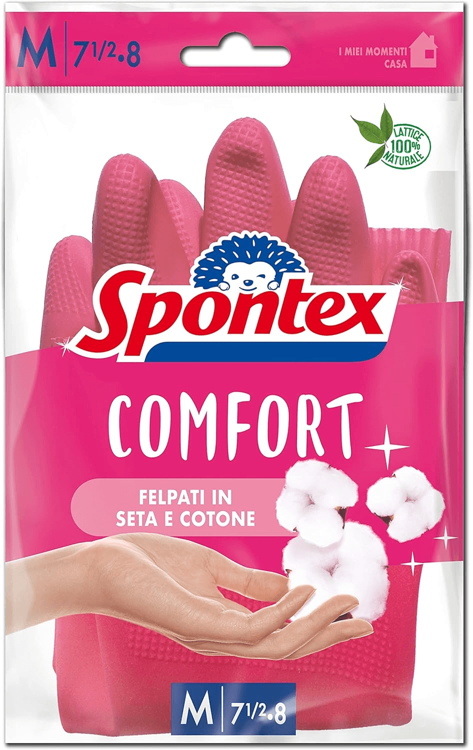 Spontex ▫️ luva para uso doméstico, seda polar e algodão - 1 par