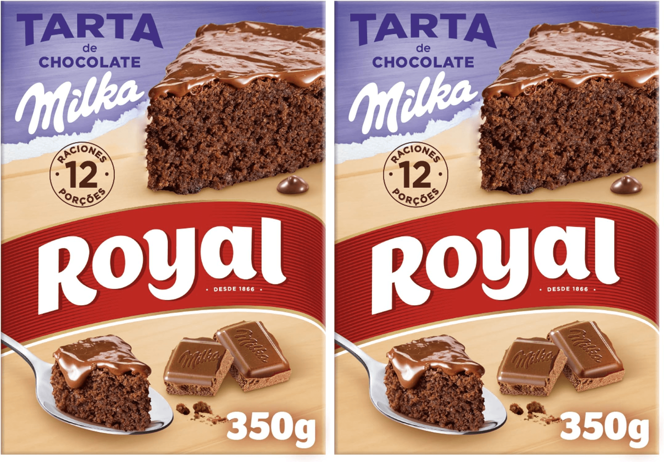 Royal ▫️ Milka Bolo de Chocolate Real, em pó - 12 porções, 350 g