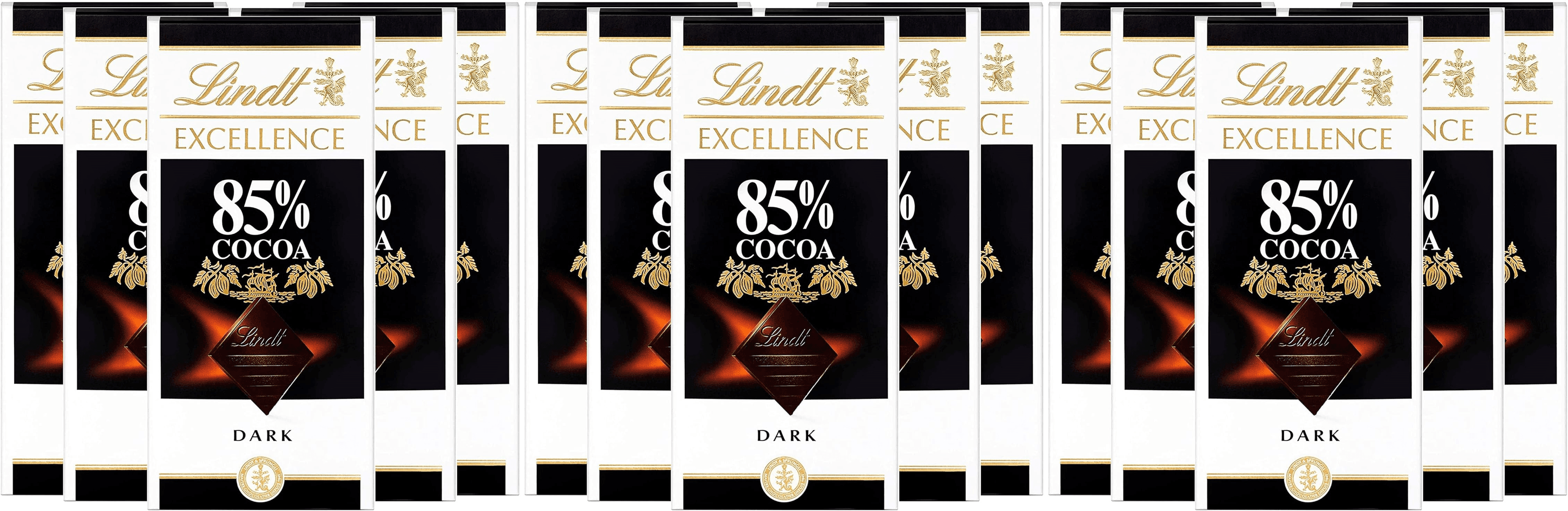 Lindt ▫️ Chocolate EXCELLENCE 85%, barra de chocolate puro, chocolate preto aromático, extra fino, delicado e intenso, 100g, embalagem com 5 unidades