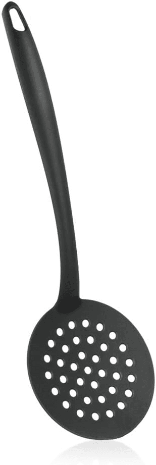 Metaltex ▫️ 25x15x5 cm Escumadeira básica de cozinha, Nylon, Preto, Multicolor