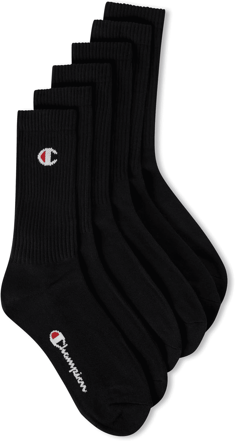 Champion ▫️ Socks Basics 6pk Crew Socks Meias unissexo para adultos (6 unidades)