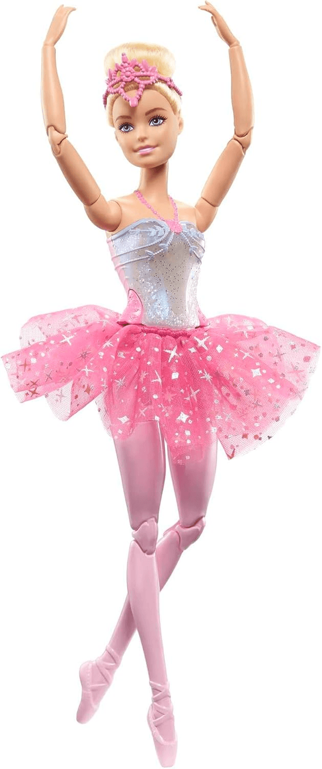 Barbie ▫️ Dreamtopia Bailarina com Luzes Boneca Loira Articulada com Tutu Rosa e Iluminação Mágica, Brinquedo +3 anos (Mattel HLC25)