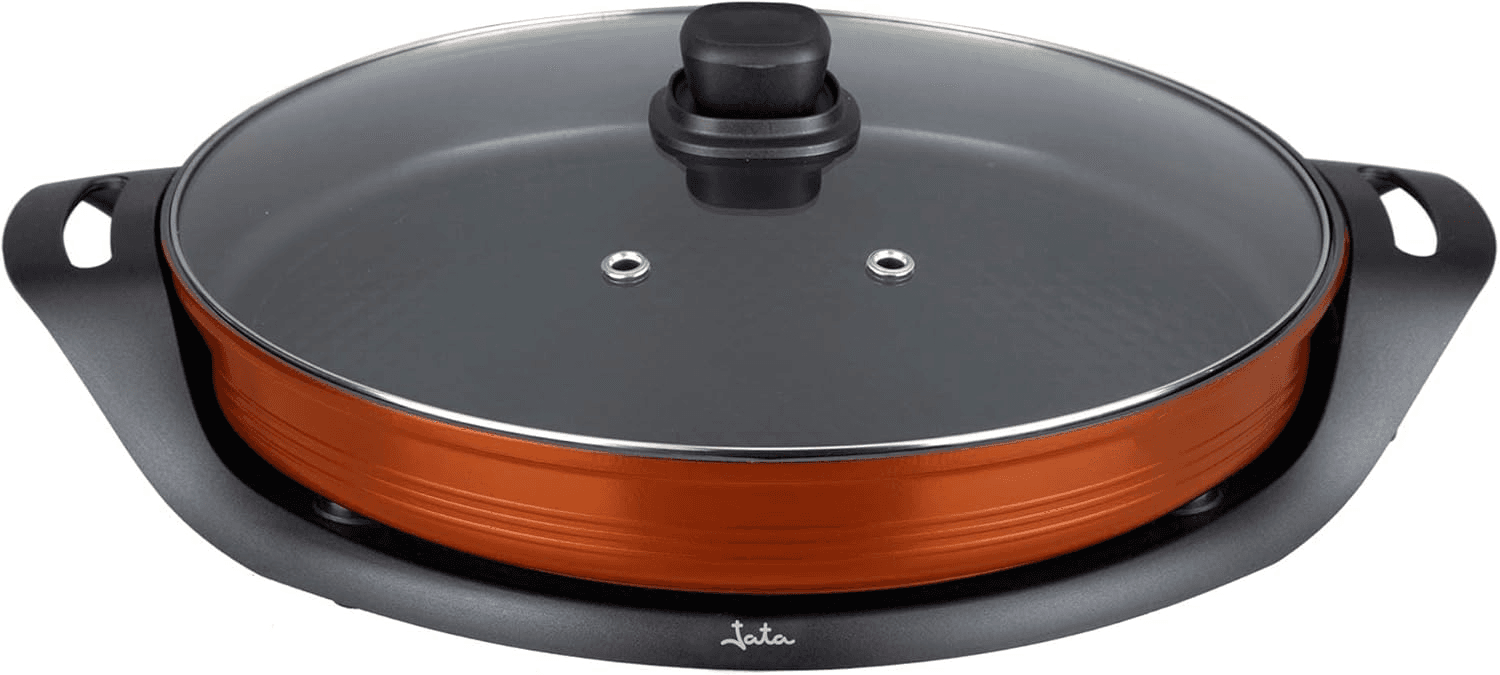 Jata ▫️ JEPE1639 - Panela de Paella Eléctrica Antiaderente 38 cm de diâmetro e 5 cm de profundidade. Calor uniforme em toda a superfície. 2000 W