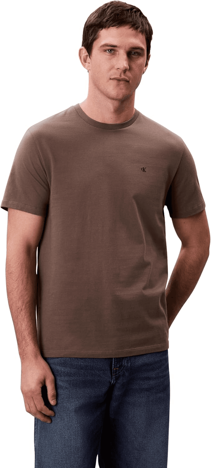 Calvin Klein ▫️ T-shirt de manga curta com gola redonda Smooth Solid para homem