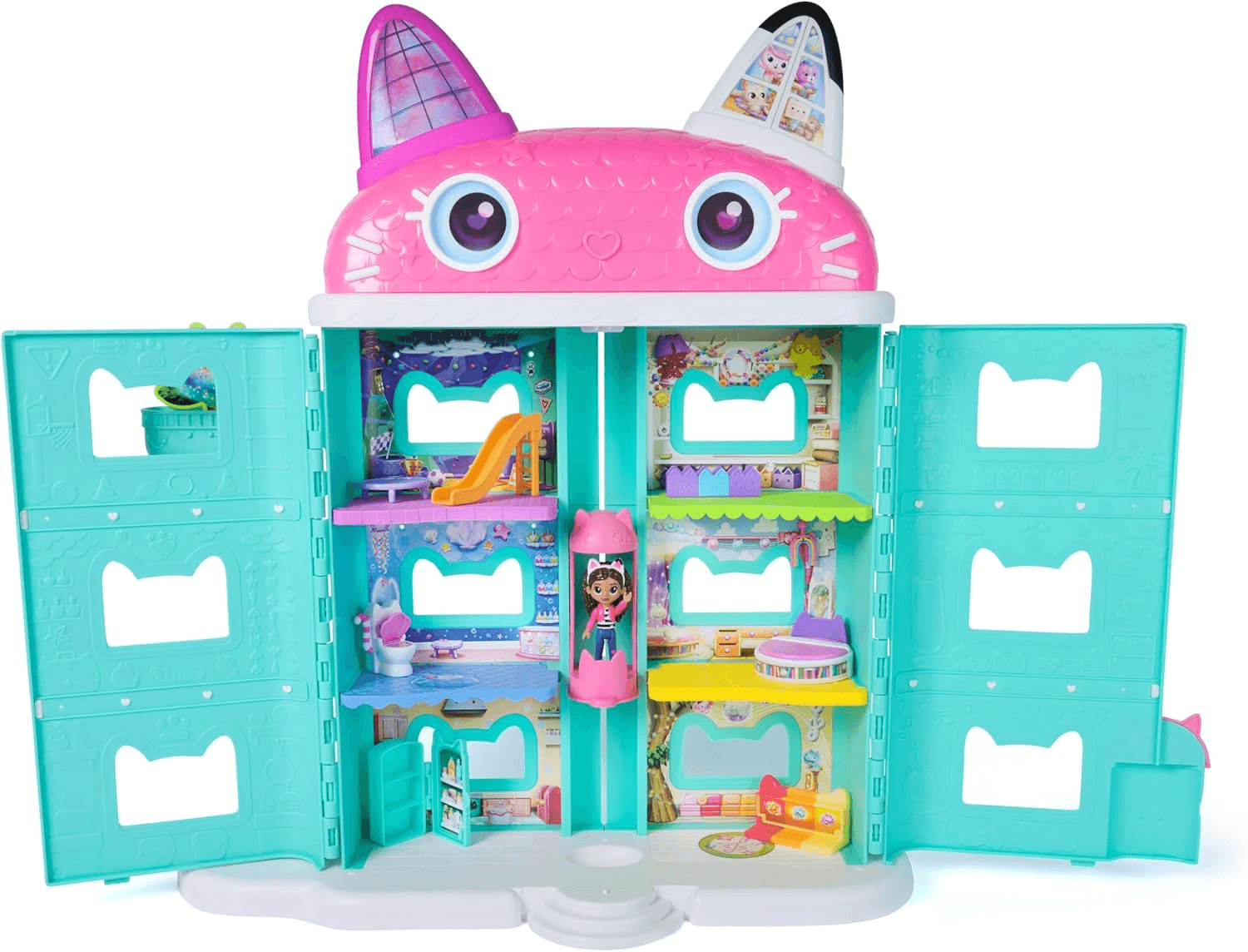 DREAMWORKS GABBY'S DOLLHOUSE ▫️ Gabby's Dollhouse - Gabby's Dollhouse Movie Dollhouse com Figura + 16 Acessórios - 6074334 - Brinquedos para meninas 3 anos + - Presentes para meninas 3 anos + - Jogos infantis
