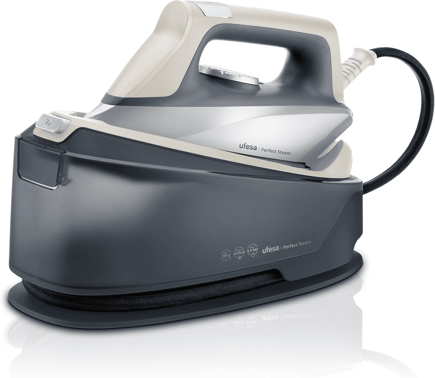 Ufesa ▫️ Perfect Steam Ironing Centre, 2400 W, 6,5 Barras, Ferro a vapor vertical e horizontal, 290 g de vapor, 1,2 L de depósito de vapor