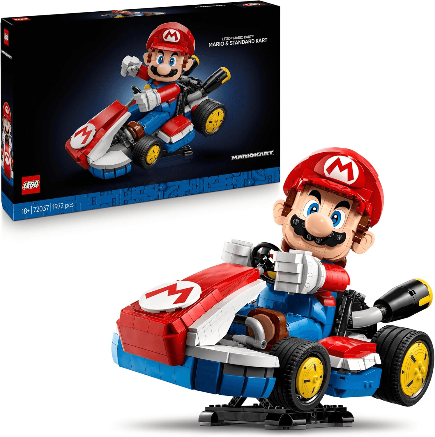 LEGO ▫️ Mario Kart: Mario e Kart Standard - Modelo de Carro para Adultos com Figuras Articuladas - Conjunto para Amantes de Jogos Nintendo - Prenda para Jogadores 72037