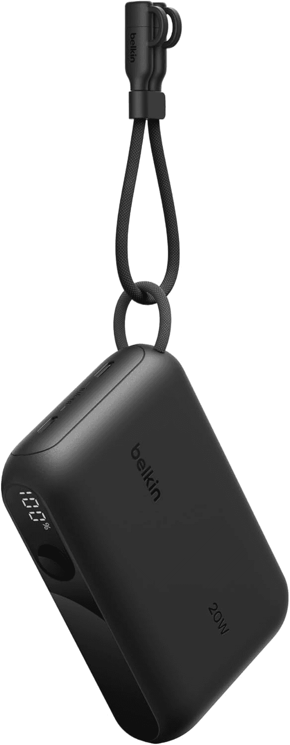 Belkin ▫️ Bateria externa de carregamento rápido, Power Bank 10000mah, duas portas USB-C, ecrã digital, carregamento de 20 W, para iPhone séries 16 e 15, Samsung Galaxy S25, S24, Pixel 9, iPad e outros, preto