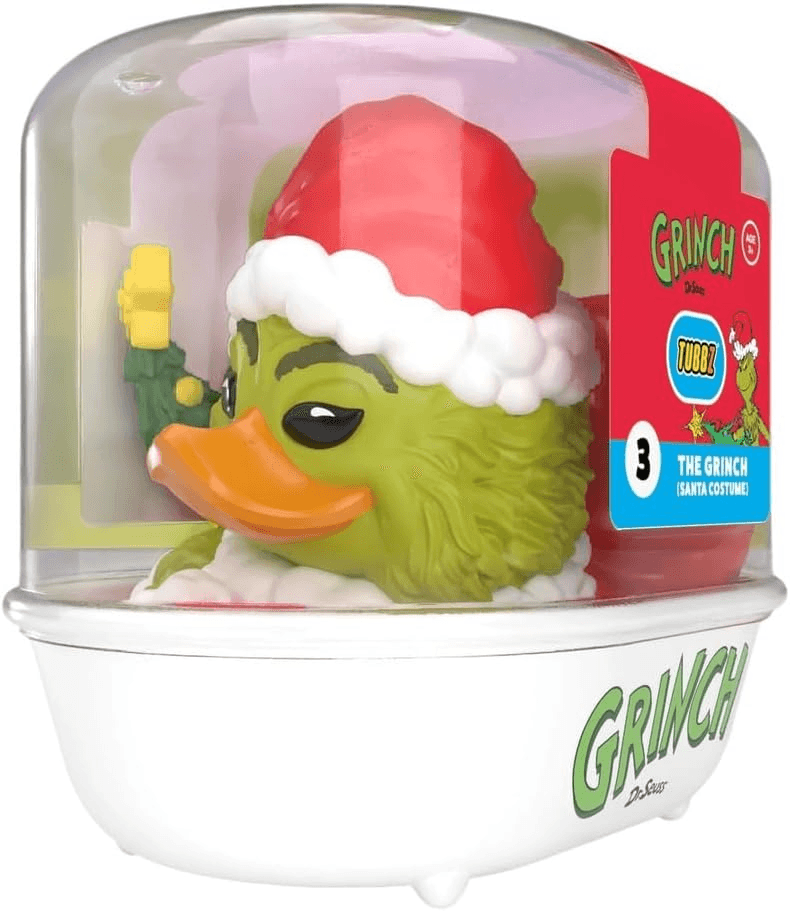 TUBBZ ▫️ Primeira Edição: The Grinch - Santa Outfit Grinch Rubber Duck Collectible Figure in Costume