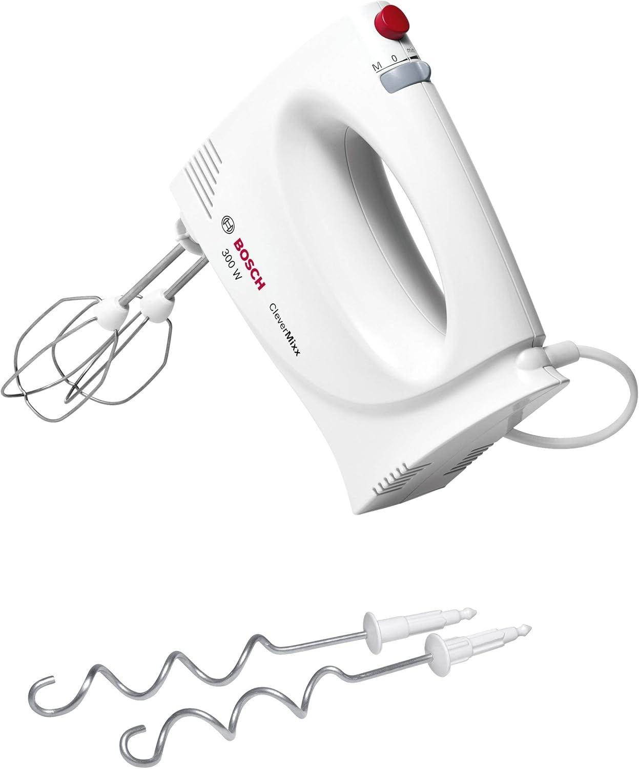 Bosch ▫️ Misturadora de pastelaria, CleverMixx, 300 W, 2 velocidades, função Turbo, Branco, MFQ3010
