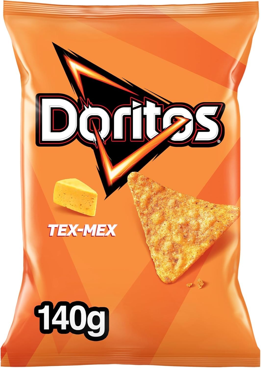 Doritos ▫️ Tex Mex, Nachos com sabor a queijo, Snack Produto, saco individual, 140g
