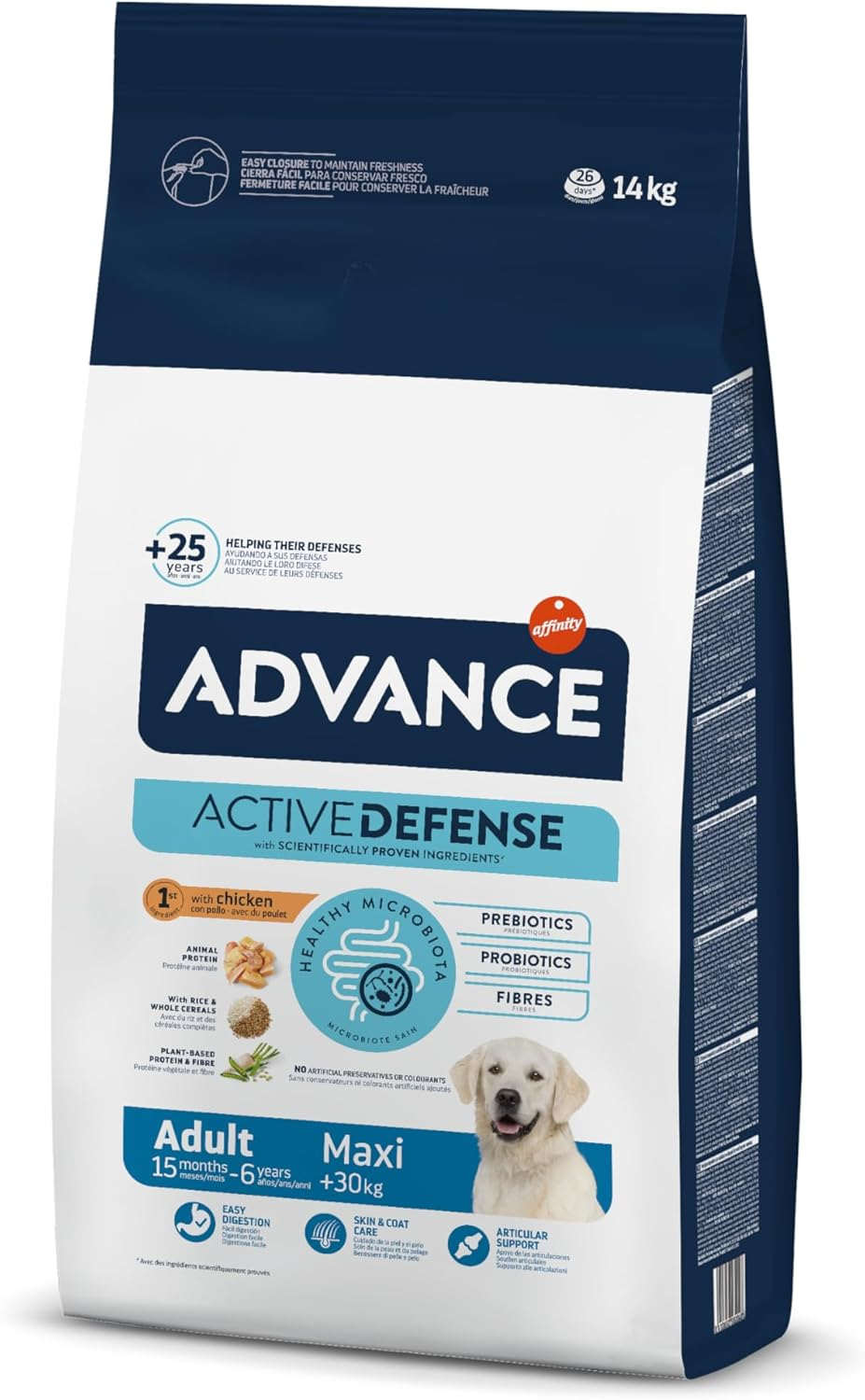 Advance ▫️ Maxi Chicken, Ração para Cães Adultos de Raças Grandes com Frango, 14 kg