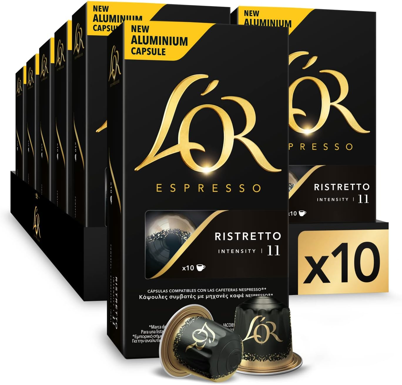 L'OR ▫️ Cápsulas de café Espresso Ristretto: Intensidade 11: 100 Cápsulas compatíveis com Nespresso (R)
