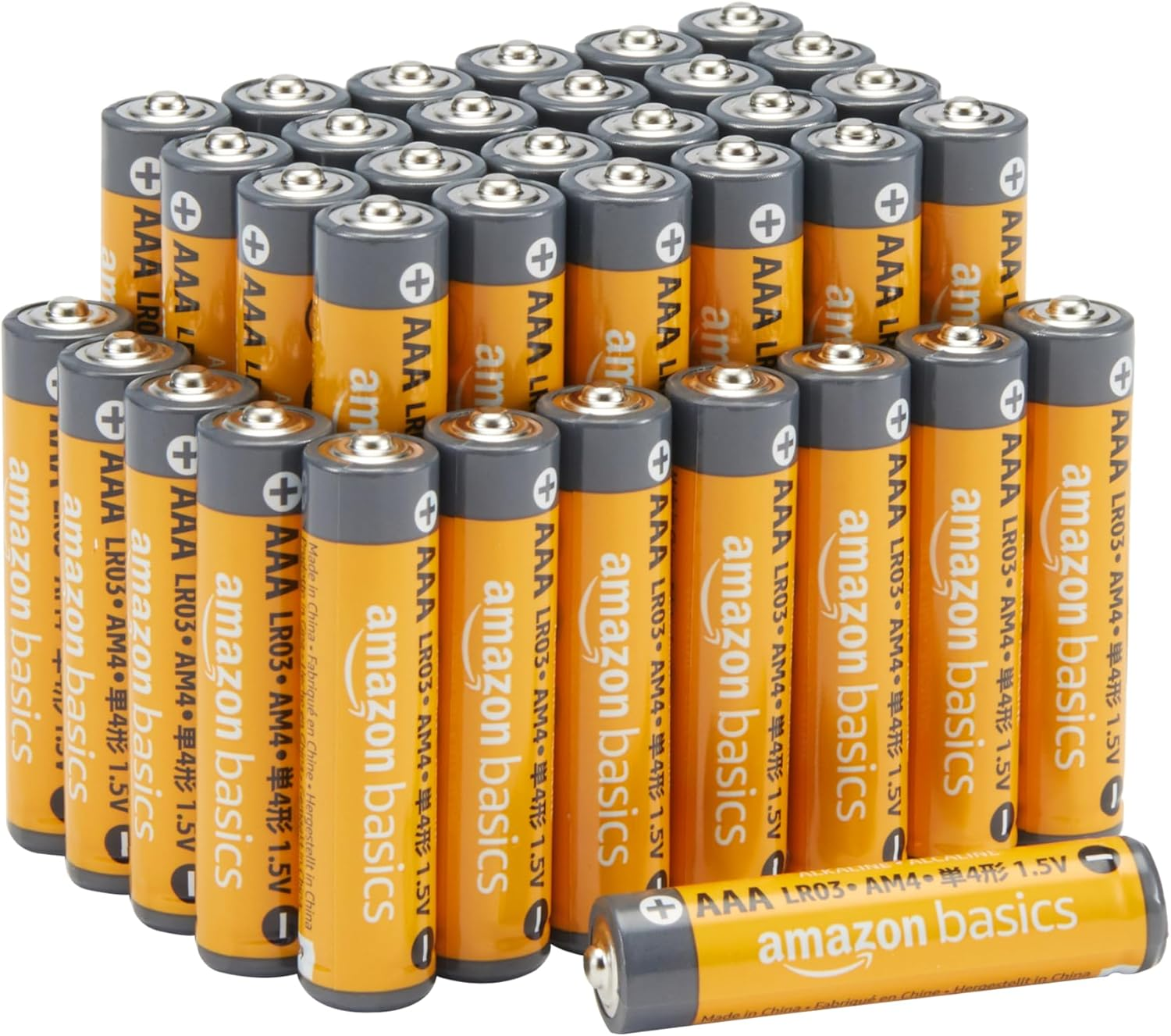 Amazon Basics ▫️ Conjunto de 36 pilhas alcalinas AAA, alto desempenho, 1,5 volts, 10 anos de vida útil
