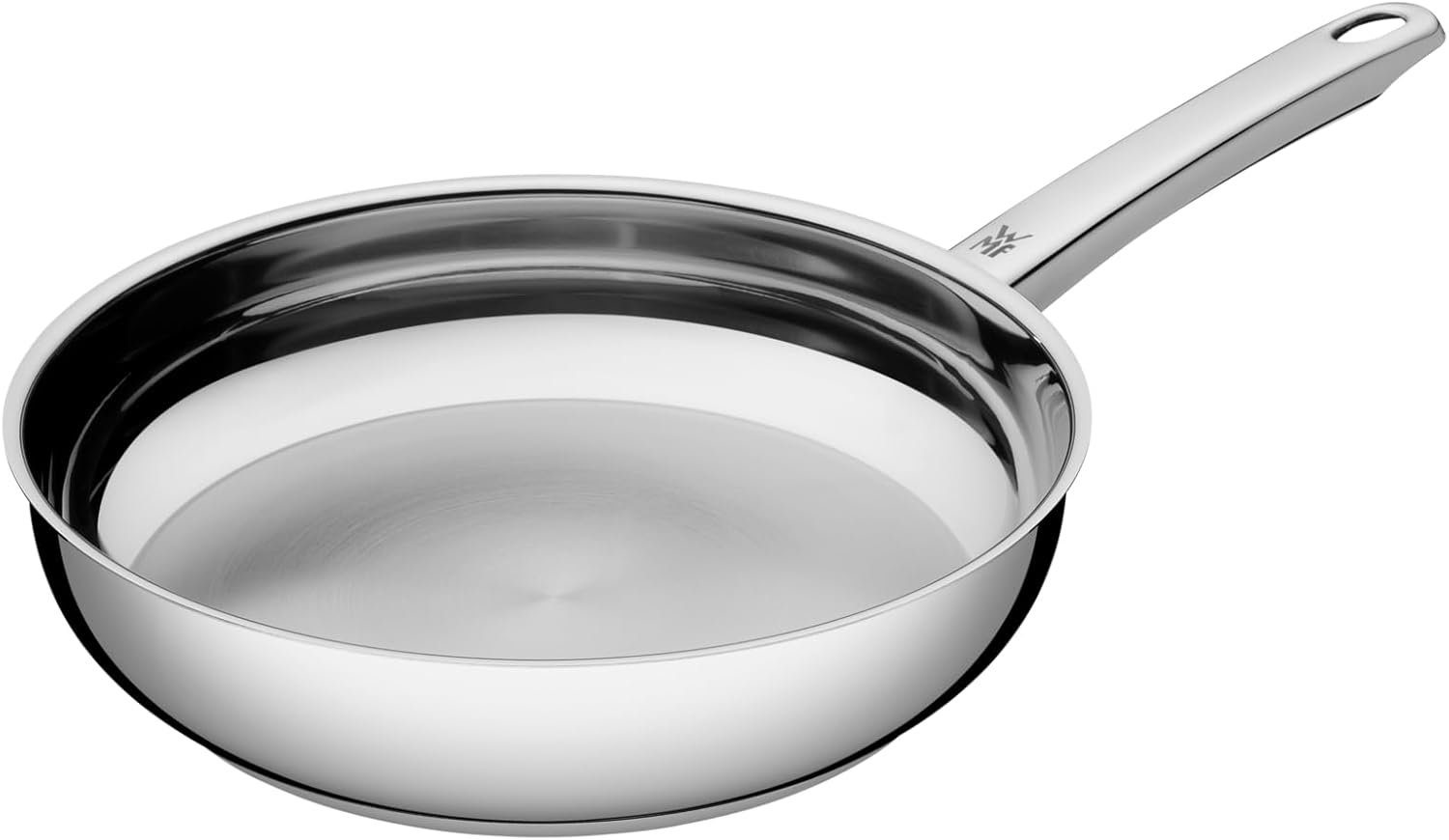 WMF ▫️ Favorit - Frigideira 28 cm Profissional sem revestimento, Frigideira de aço inoxidável, Fogão de indução, Aço inoxidável cromado, Cofre de forno