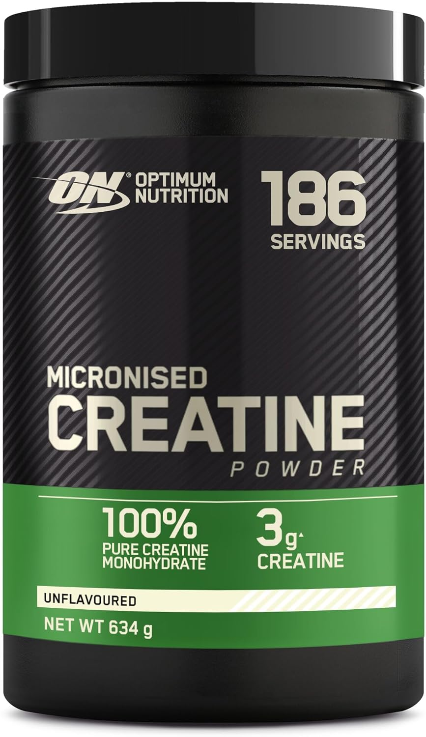 Optimum Nutrition ▫️ Creatina Micronizada em Pó, sem sabor, 634g, 186 doses