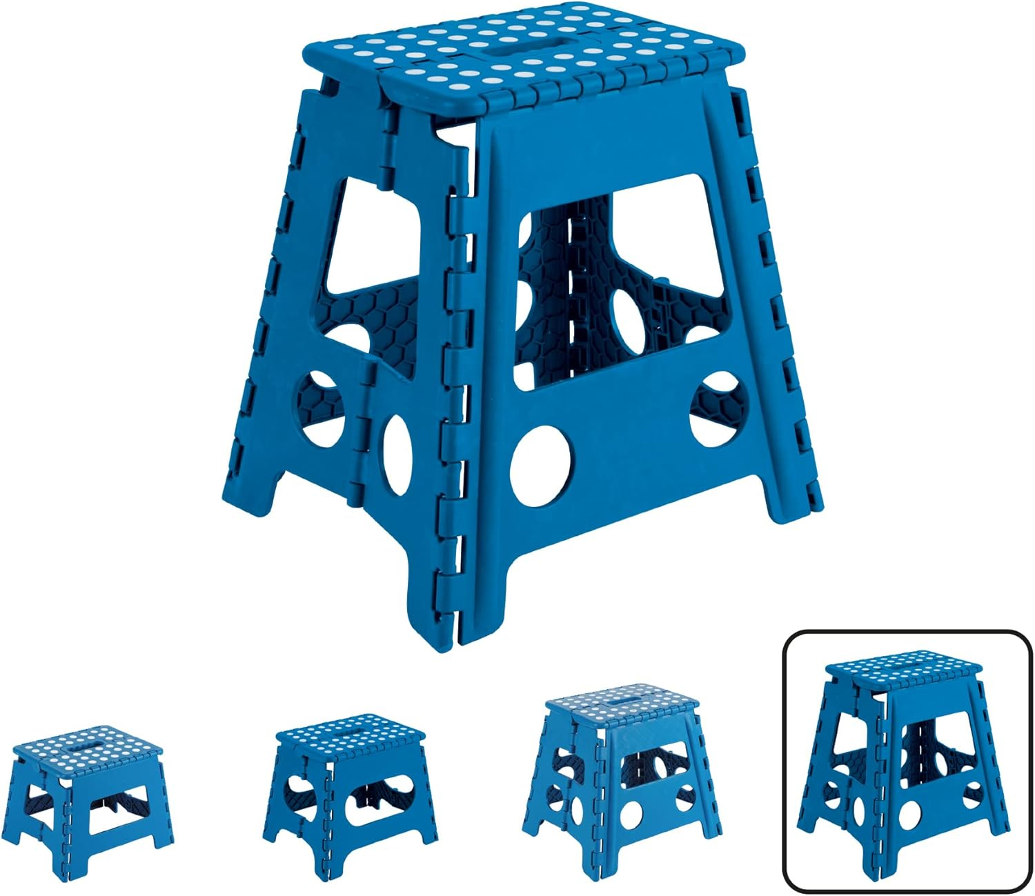 Arregui ▫️ TB-039-A Banco dobrável de cozinha ou de casa de banho: escadote pequeno, banco para crianças, banco de casa de banho, escadote para adultos e crianças (até 150 kg), 39 cm de altura, azul