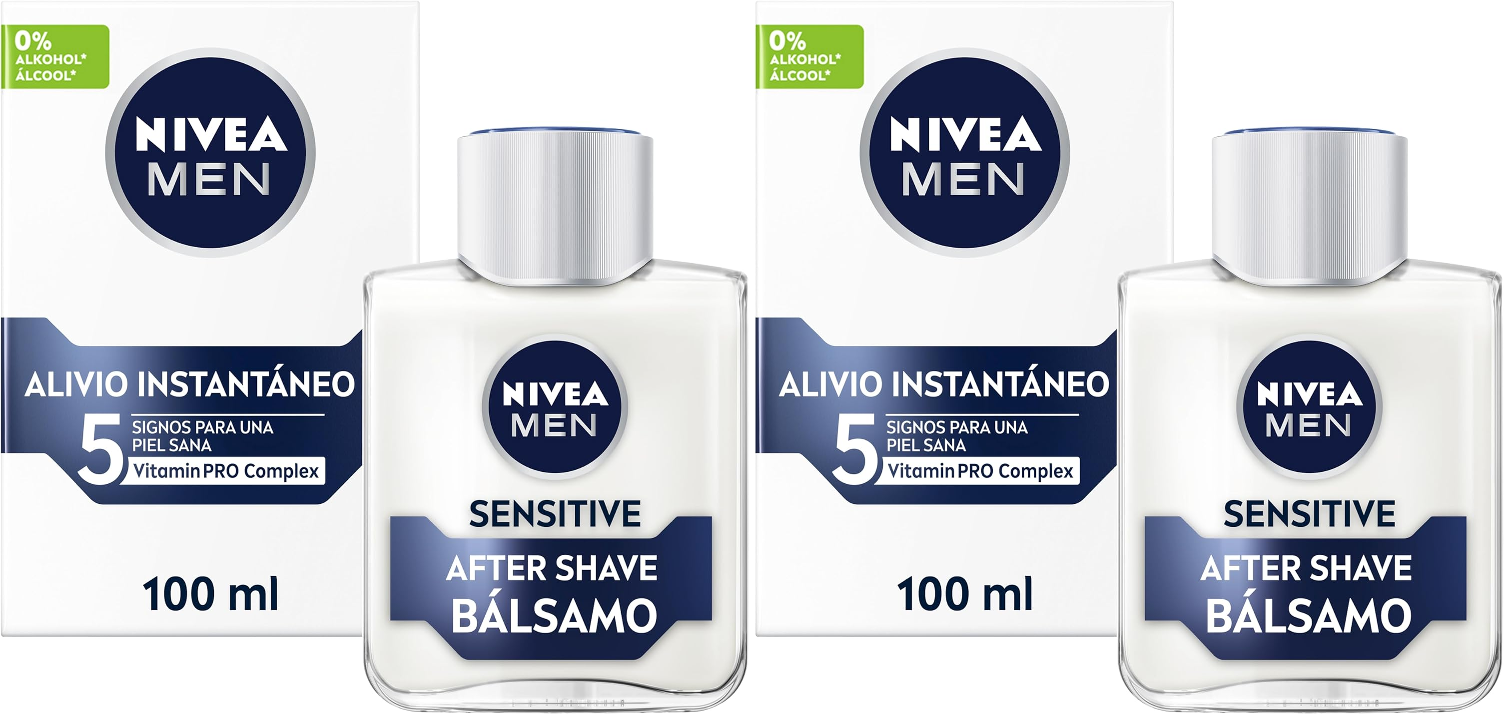 NIVEA MEN ▫️ Bálsamo after shave Sensitive (1 x 100 ml), para o cuidado das peles sensíveis, bálsamo anti-irritação com 0% de álcool para um apaziguamento imediato da pele.