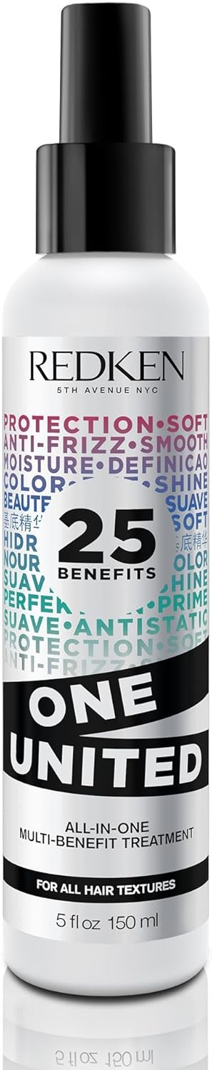 REDKEN ▫️ Spray Multi-Benefícios, Termo-Protetor, Desembaraçante, Fórmula com Óleo de Coco e Ácido Láctico, Protege, Suaviza e Fortalece, para Todos os Tipos de Cabelo, One United, 150 ml.