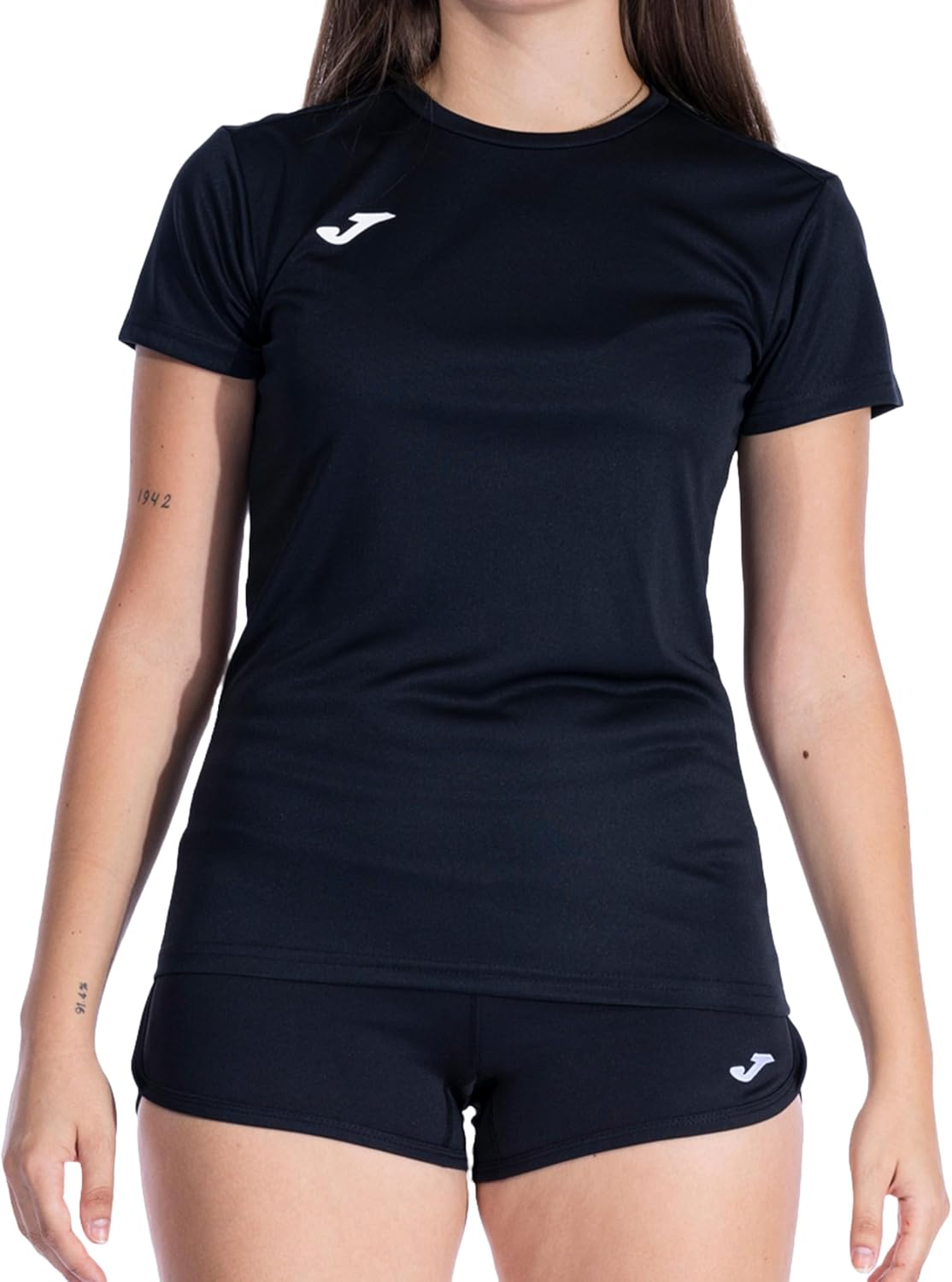Joma ▫️ T-shirt desportiva de manga curta para mulher, 6XS - 3XL - Mantém o contacto com o corpo seco, ideal para corrida ou ginásio - Combi