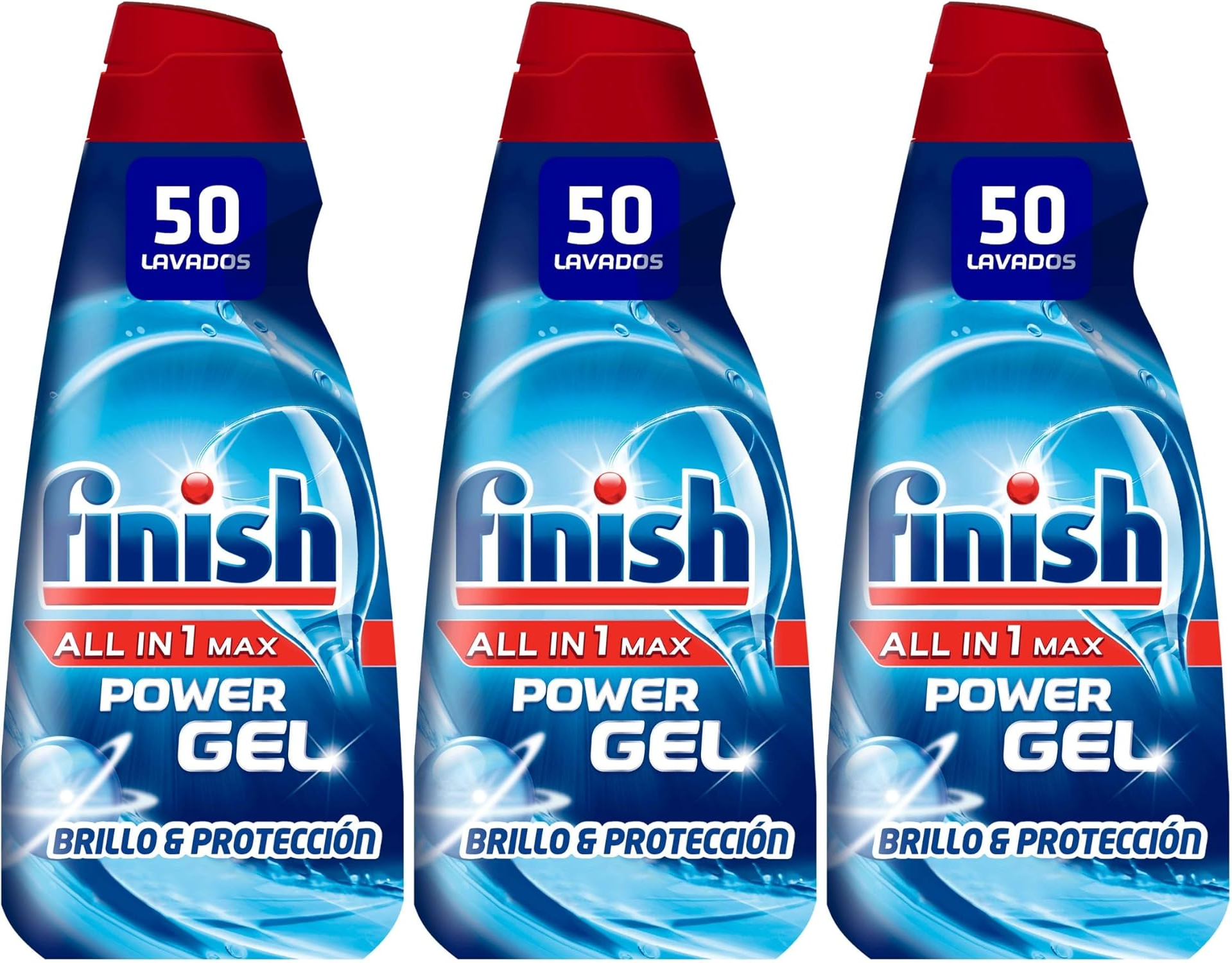 Finish ▫️ All in 1 Max Power Gel Detergente Gel para Lavar Louça Brilho e Proteção, 50 doses