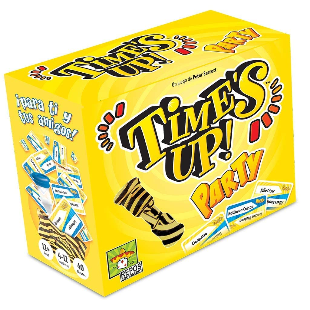 Repos Production | Time's Up! Party Amarillo | Um jogo de mímica e palavras tabu | Mais de 12 anos | 4 a 12 jogadores | 40 minutos por jogo | Espanhol