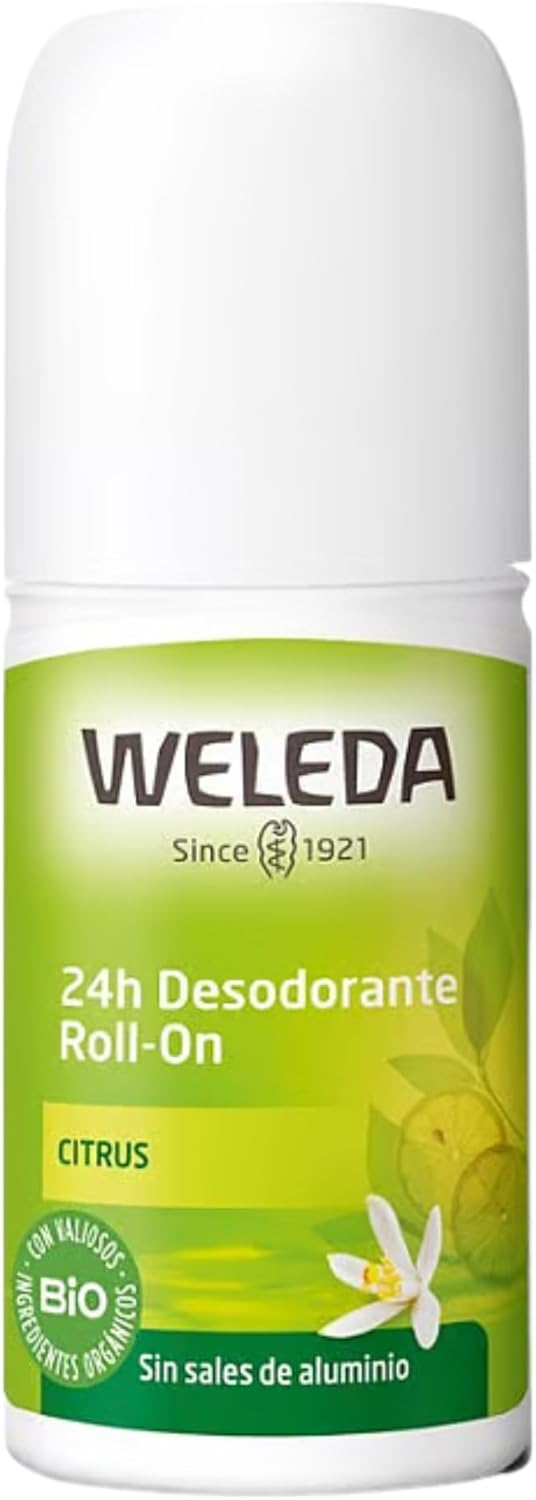 Weleda ▫️ Desodorizante Roll-On Citrus, Proteção 24h, Unissexo, 100% Natural, Sem Sais de Alumínio, Cheiro a Citrinos, Vegan - 50 ml,