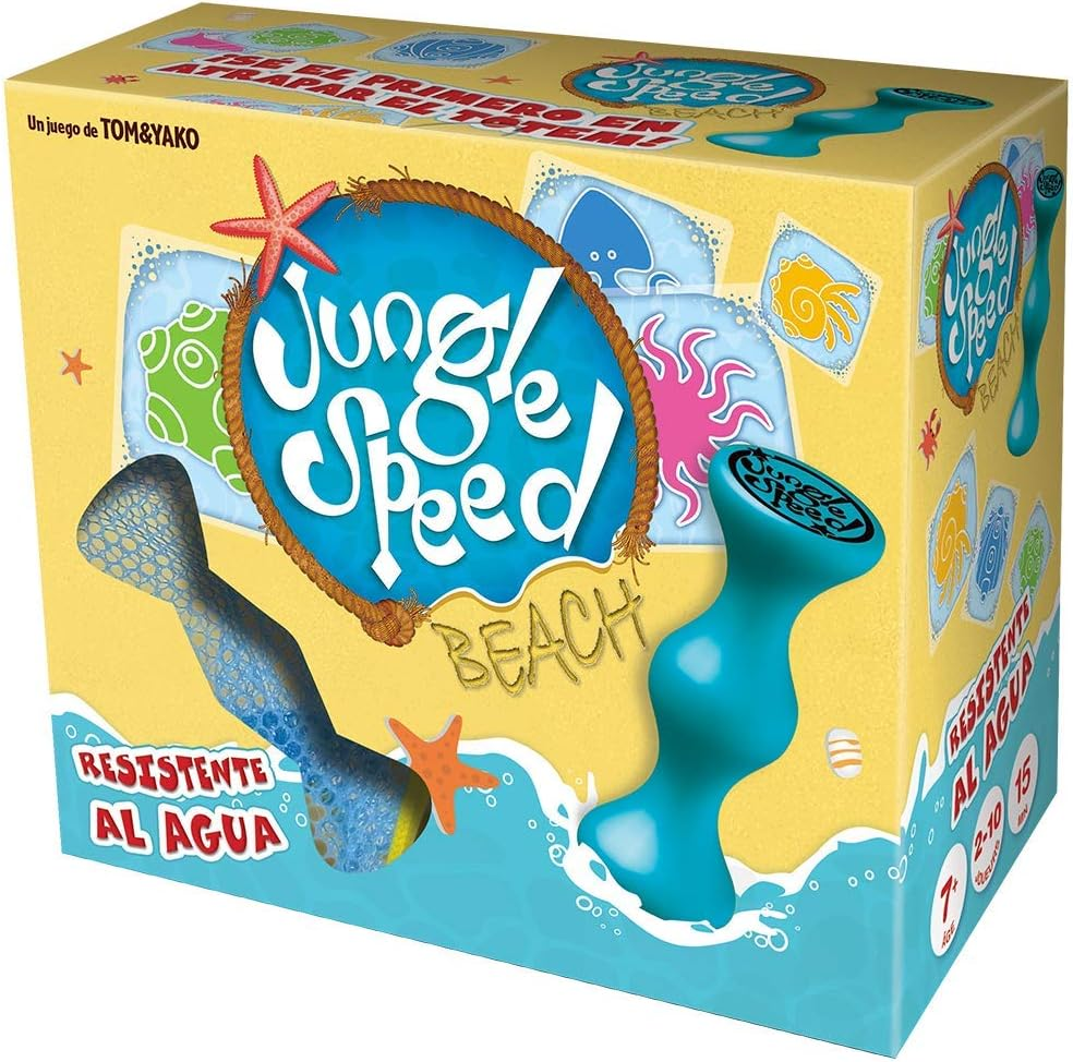 Asmodee ▫️ Zygomatic | Jungle Speed Beach | Jogo de tabuleiro divertido para adultos e crianças | Jogar na piscina e na praia | Idade 7+ | 2 a 10 jogadores | 15 minutos por jogo | Inglês