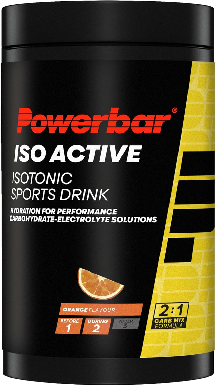 PowerBar ▫️ Isoactive - Laranja - 600g - Bebida desportiva isotónica - 5 electrólitos