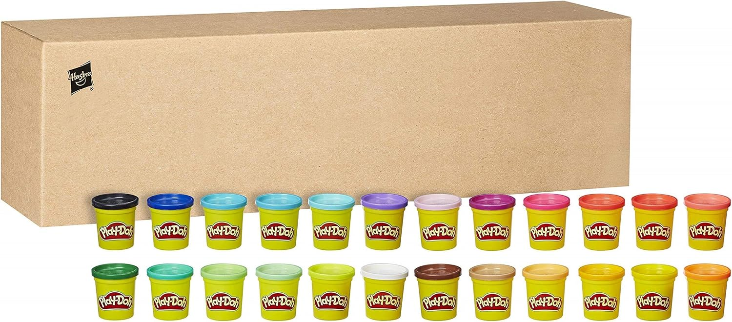 Play-Doh ▫️ Conjunto de 24 frascos (Hasbro 20383F03), Exclusivo na Amazon, Massa de modelar de cores variadas para trabalhos manuais para rapazes e raparigas a partir dos 2 anos
