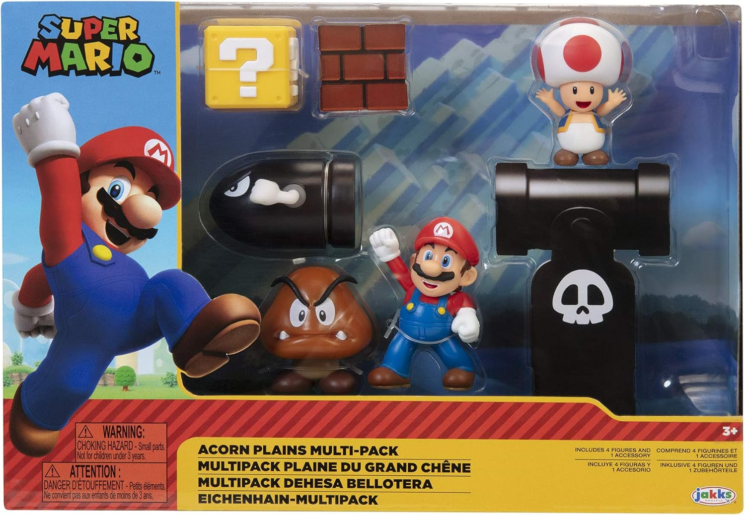 World of Nintendo ▫️ Super Mario - Multipack Diorama Dehesa Bellotera com 4 figuras e 1 acessório. Com Mario, Toad, Goomba, Bullet Bill - Brinquedo para crianças a partir dos 3 anos