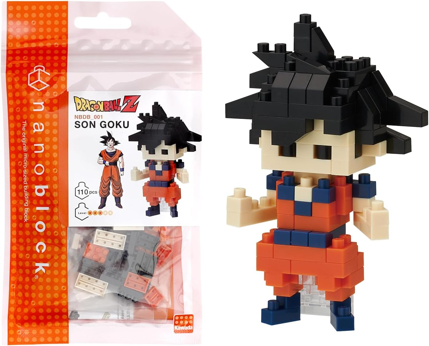 nanoblock ▫️ Bandai - Goku, kit de blocos de construção micro, modelo em miniatura de Dragon Ball Z para coleccionadores - NBDB001