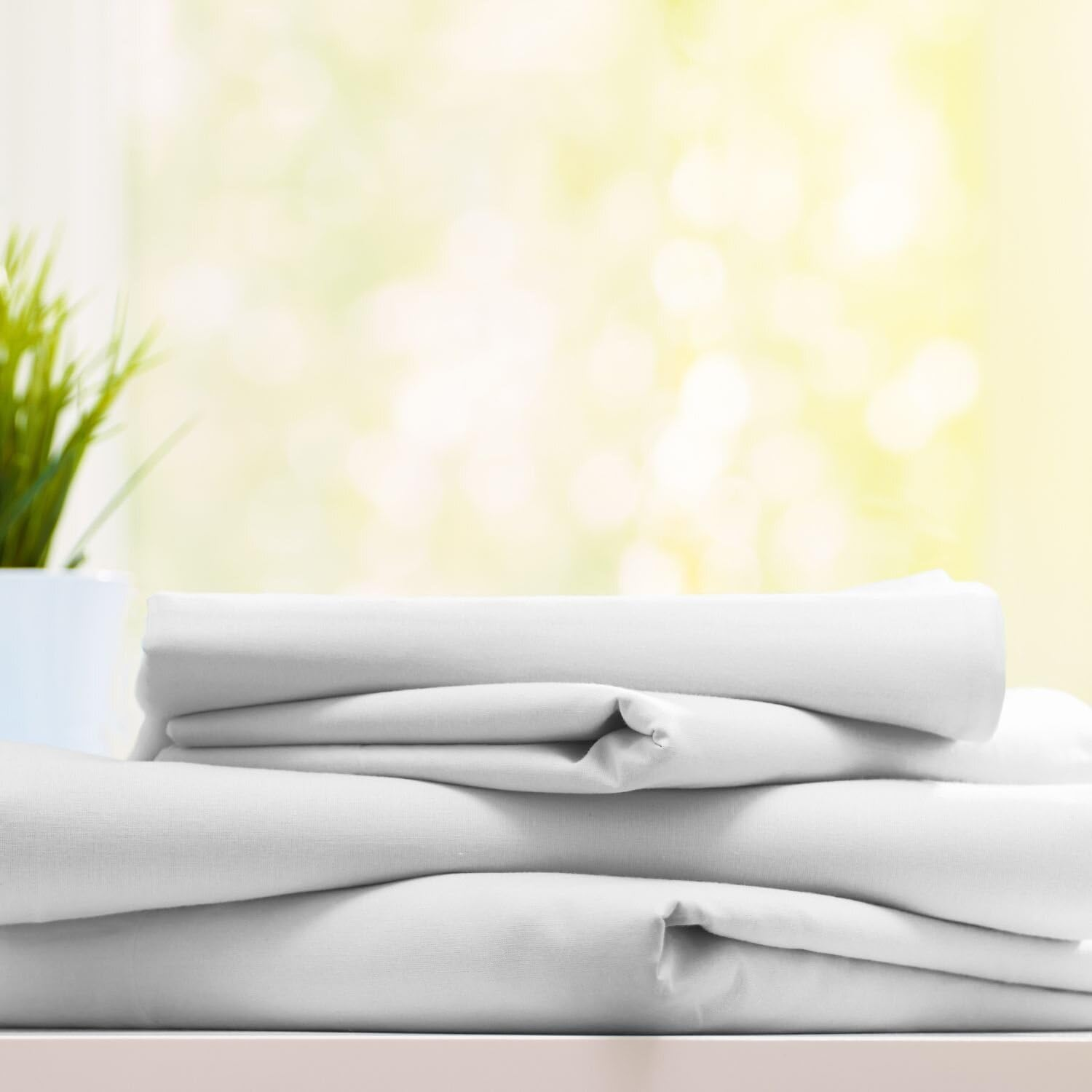 Burrito Blanco ▫️ Hospitality Top Sheet G12 Liso 100% Algodão Cama de Solteiro 90x190 até 90x200 cm | Top Sheet 90, Cor Branco