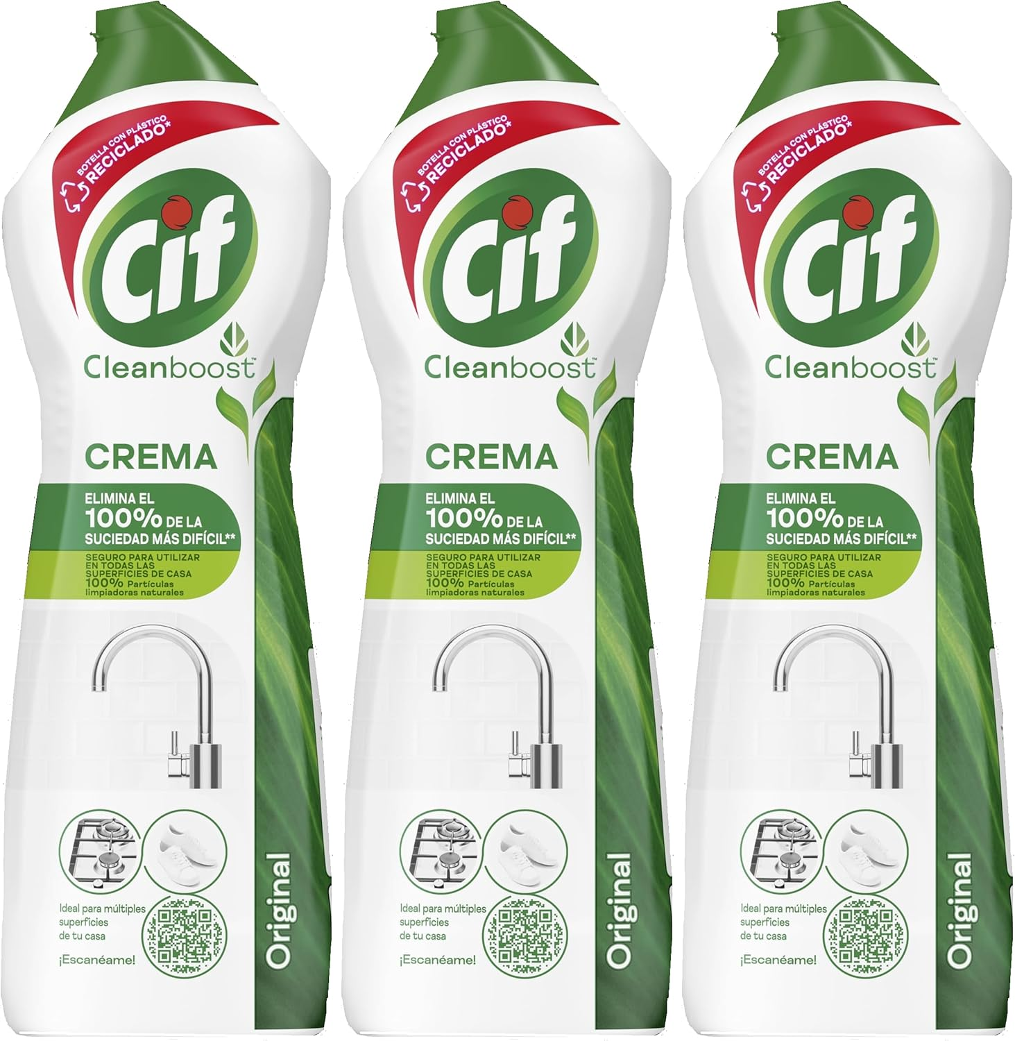 Cif ▫️ Original Creme Multi-Superfícies, Produto de Limpeza Potente com Fórmula de Micropartículas para Casa de Banho e Cozinha, 750 ml
