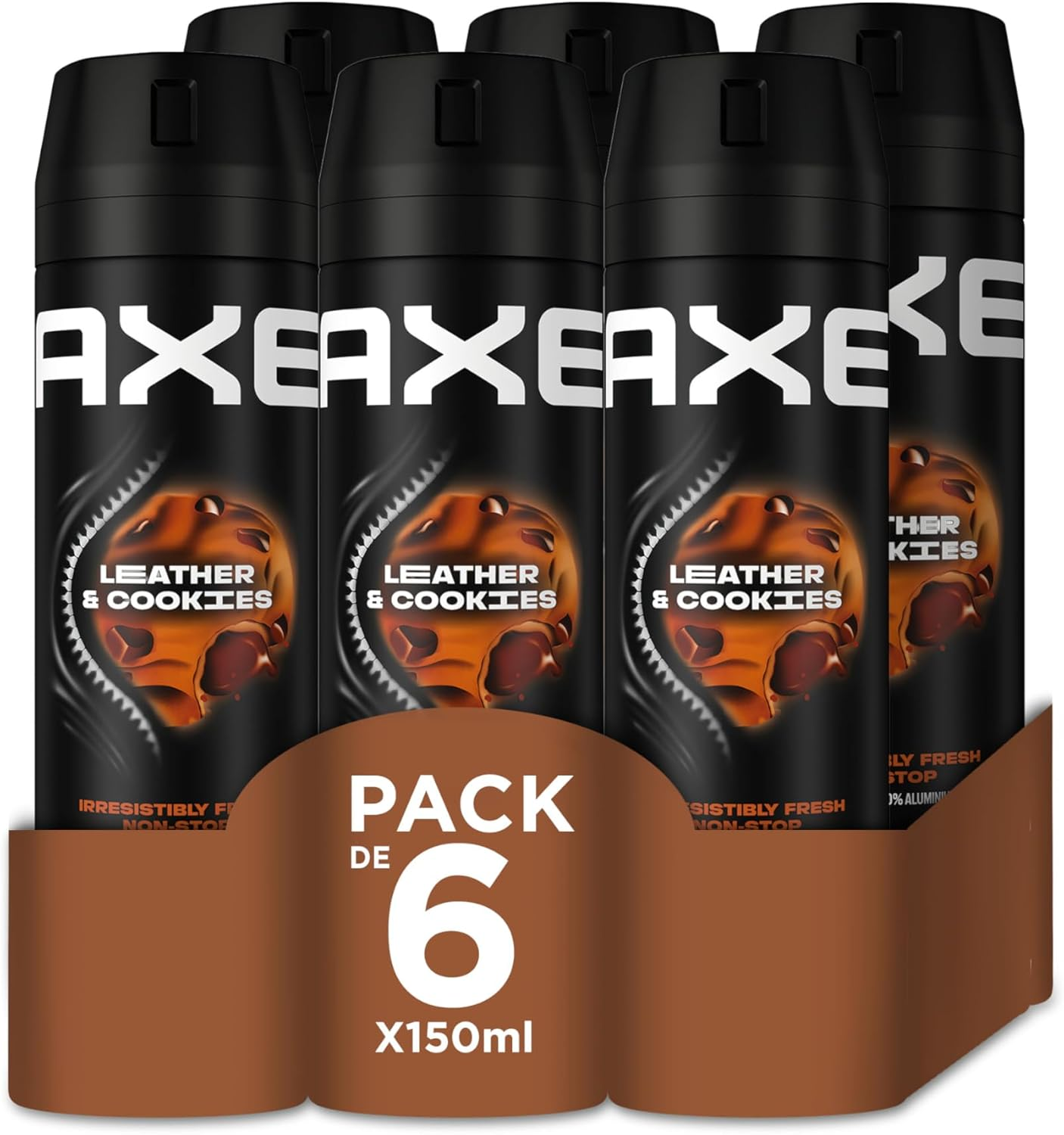 AXE ▫️ Men's Bodyspray Leather & Cookies Desodorizante Spray 150ml - Embalagem de 6