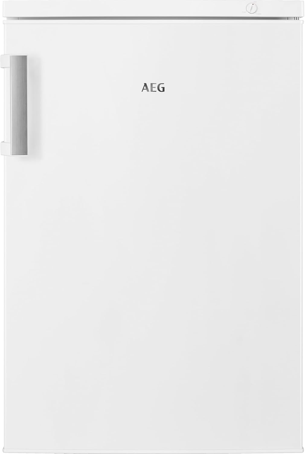 AEG ▫️ ATB48E1AW Congelador vertical, 85 L de capacidade, independente, Indicadores LED interiores, Controlo eletromecânico, Porta reversível, 38 dB, Branco, 845x560x575 mm, Classe E de energia