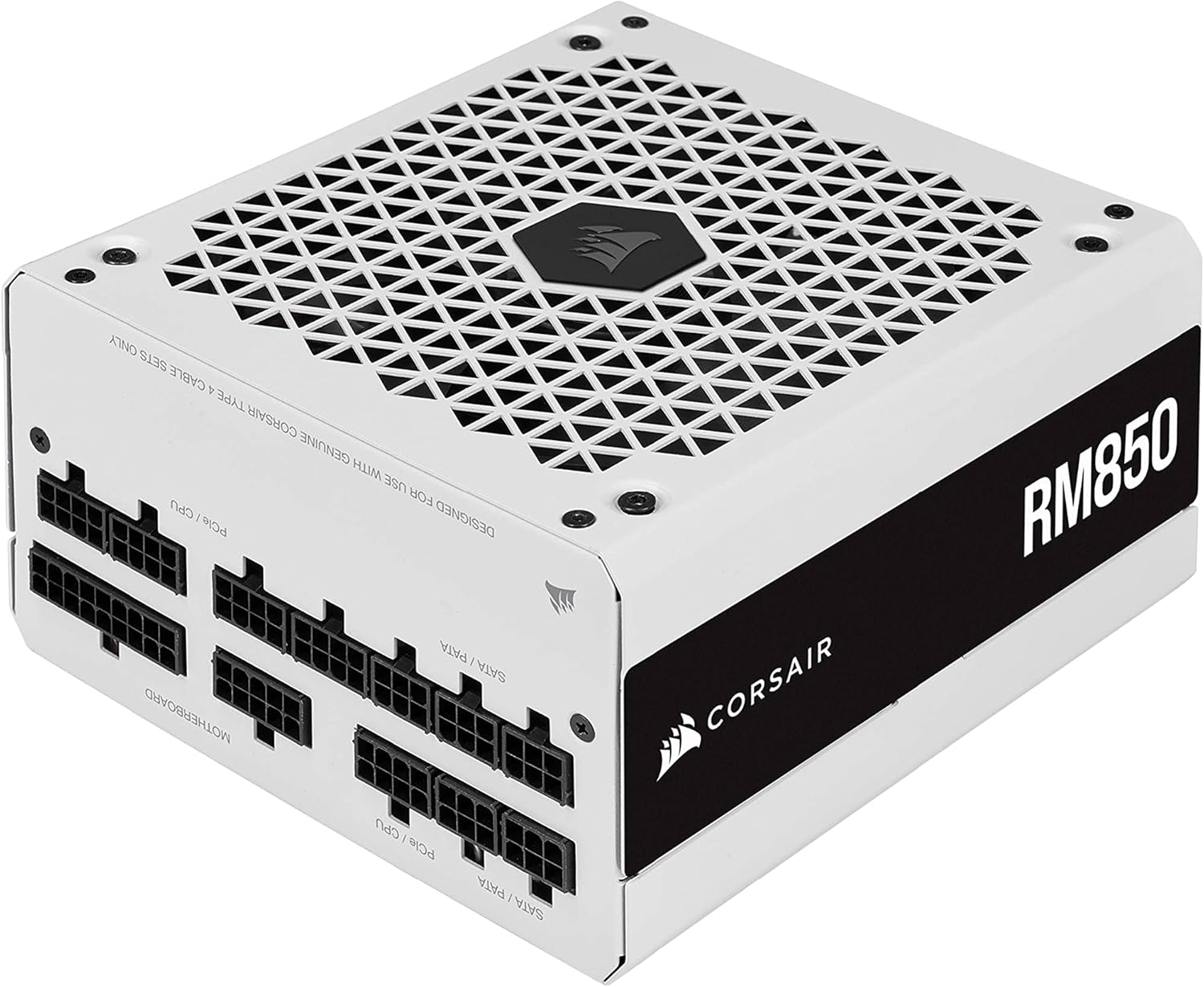 Corsair ▫️ RM850 2021, 850 Watts 80 Plus Gold ATX Fonte de alimentação totalmente modular, conectores triplos EPS12V, baixo ruído, modo Zero RPM, capacitores de 105 °C, branco