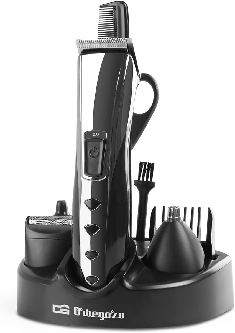 Orbegozo ▫️ CTP 1930 - Máquina de cortar cabelo recarregável, 45 minutos de autonomia, lâmina em aço inoxidável, cabeças intercambiáveis, 3 W