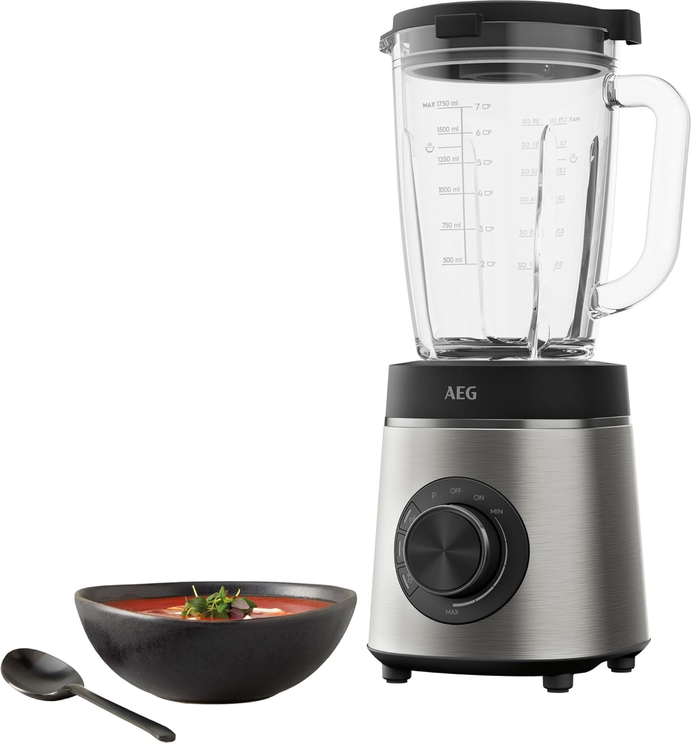 AEG ▫️ TB6-1-6ST - Liquidificador de vidro, potência 1400 W, recipiente de vidro 1,75 L, sem BPA, 6 lâminas revestidas a titânio, 3 programas predefinidos, lavável na máquina de lavar louça, liquidificador em aço inoxidável