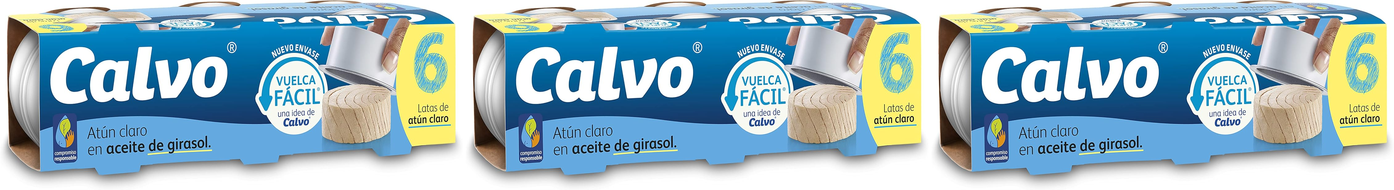 Calvo ▫️ Atum Light em Óleo de Girassol Pack6 x 65g