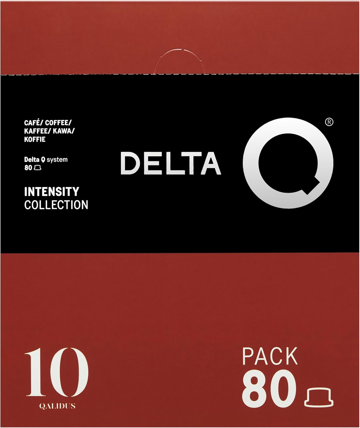 Delta Q ▫️ Cápsulas de café moído Qalidus - Café expresso intenso com notas de caramelo - Intensidade 10 - Moído natural - 80 cápsulas