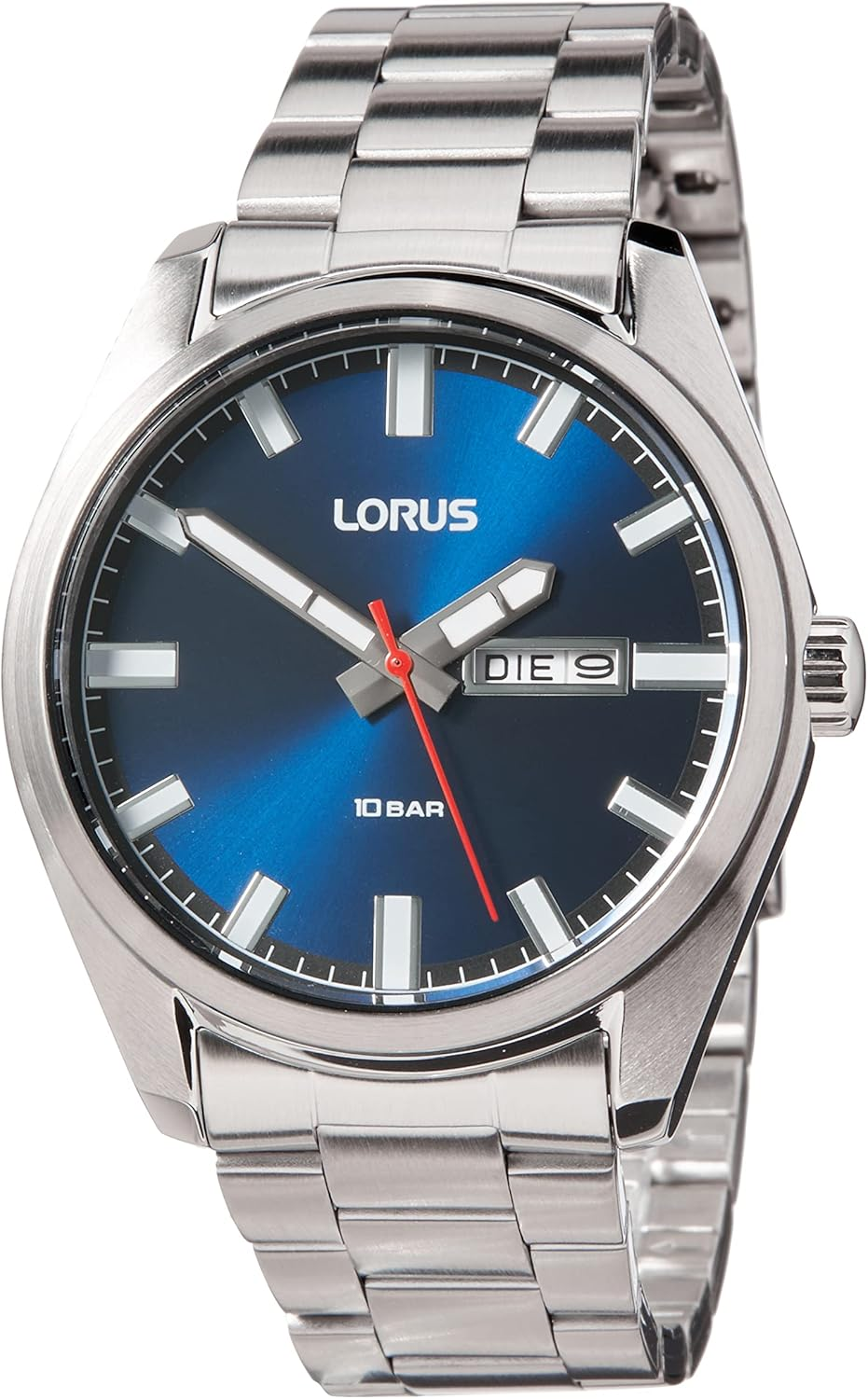 Lorus ▫️ RH349AX9 - Relógio Analógico de Quartzo para Homem com Bracelete em Metal, Azul, Bracelete