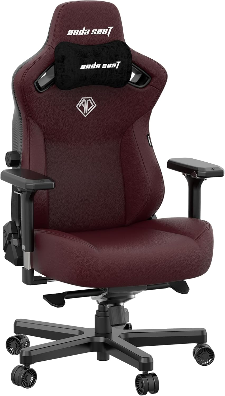 Anda Seat ▫️ Kaiser 3 Large Gaming Chair, Cadeira de corrida confortável para adultos para trabalho/escritório/estudo/jogos, Cadeira ergonómica de secretária, Cadeira ergonómica de secretária - Large Maroon