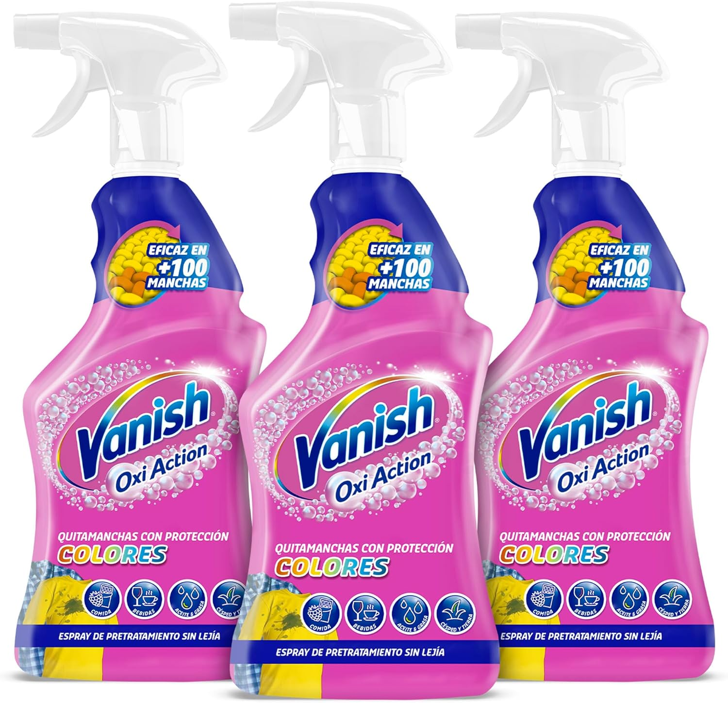 Vanish ▫️ Oxi Action - Tira-nódoas para a roupa do dia a dia, em spray, sem lixívia - embalagem de 3 x 750 ml ()