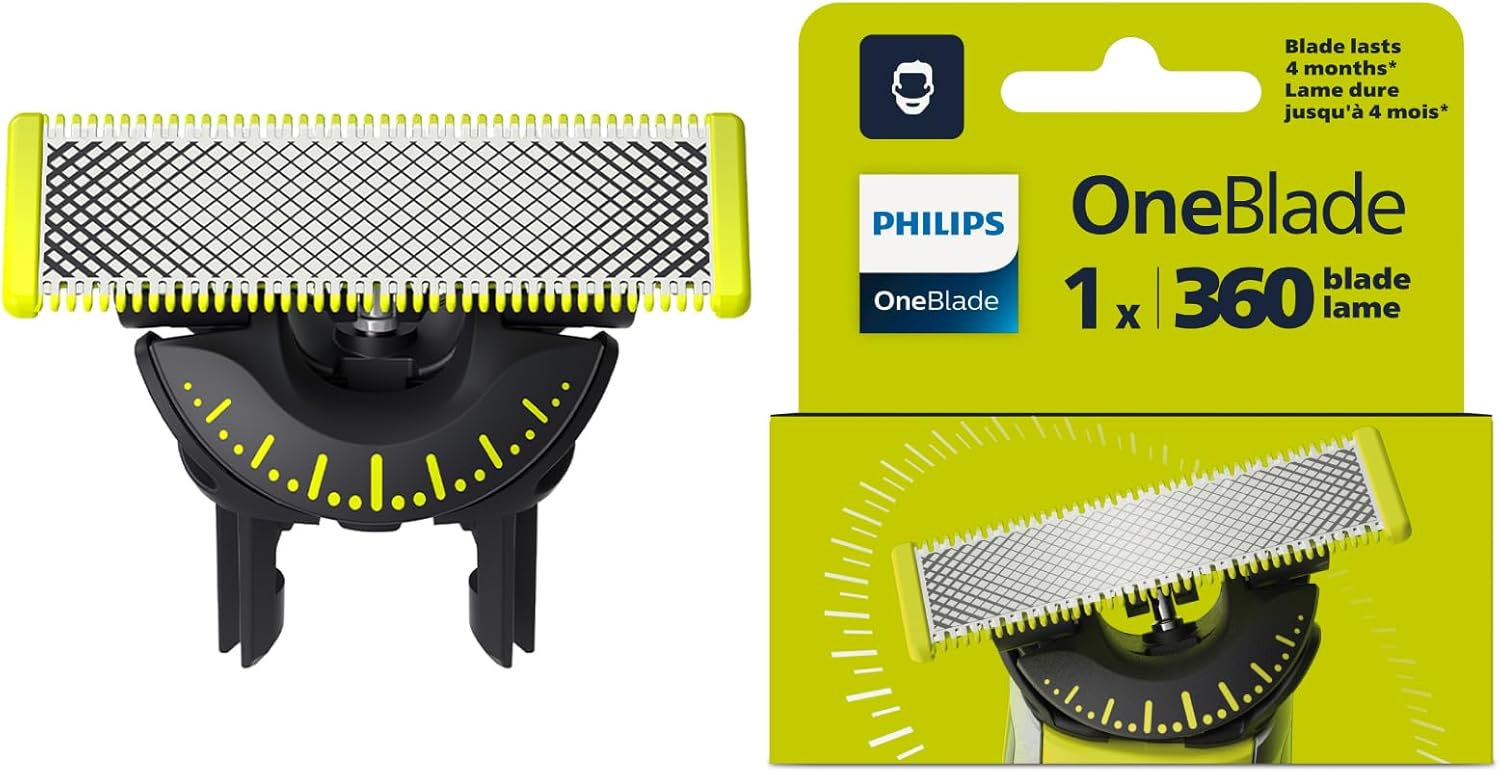 Philips ▫️ OneBlade 360, lâmina de substituição genuína compatível com todos os cabos OneBlade e Pro, 1 peça (modelo QP410/50)