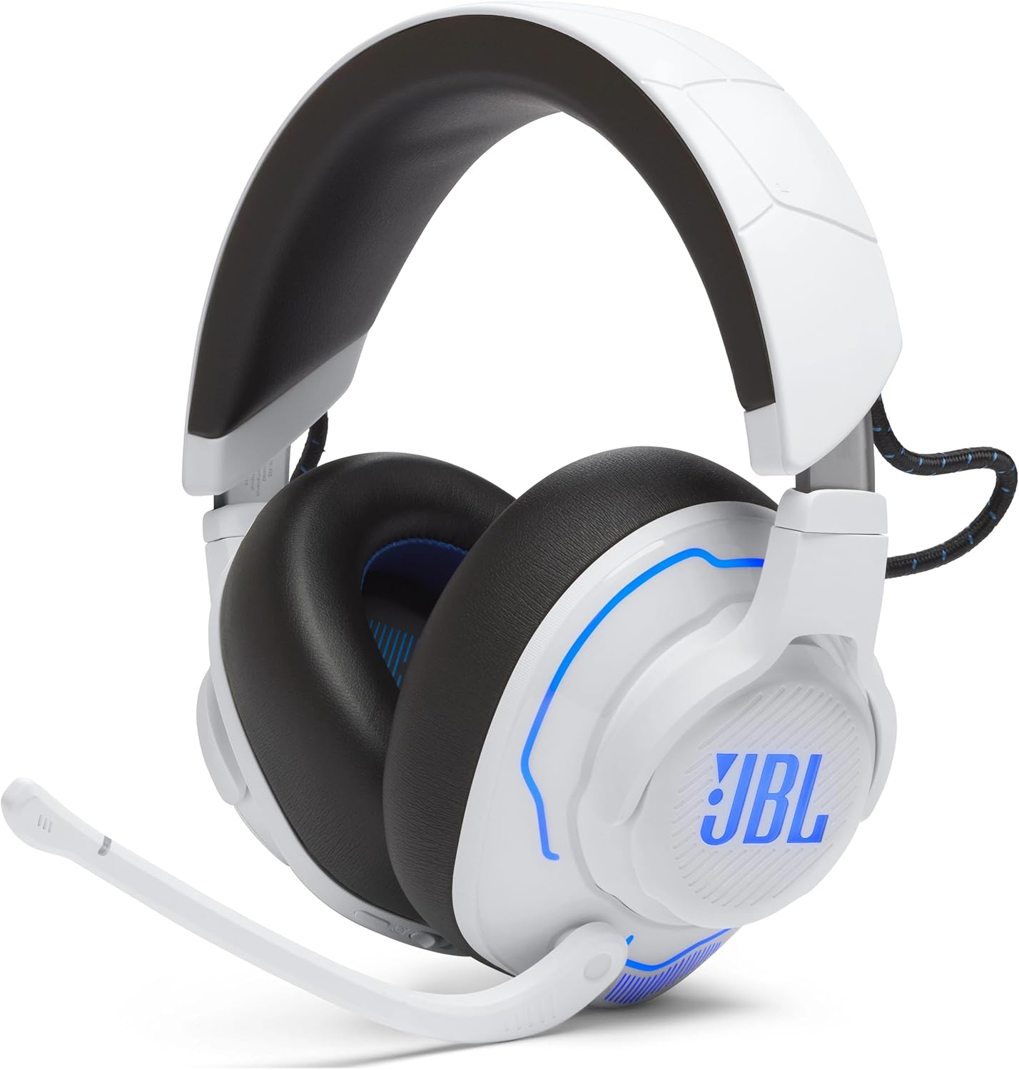 JBL ▫️ Auricular sem fios Bluetooth Quantum 910P para PlayStation, cancelamento ativo de ruído, assinatura QuantumSOUND, 39 horas de autonomia da bateria, branco