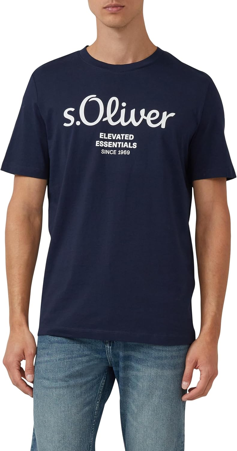 s.Oliver ▫️ 2139910 T-Shirt com logótipo para homem