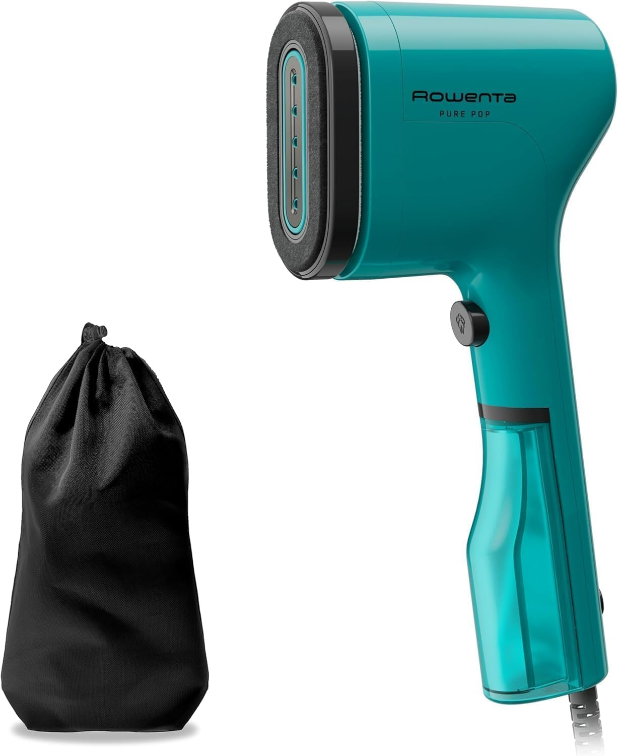 Rowenta ▫️ Pure Pop - escova a vapor de 1300 W com saída de vapor até 20 g/min que passa a ferro e purifica, remove fiapos e cabelos, cabeças reversíveis, design de viagem, cor verde, DR2024