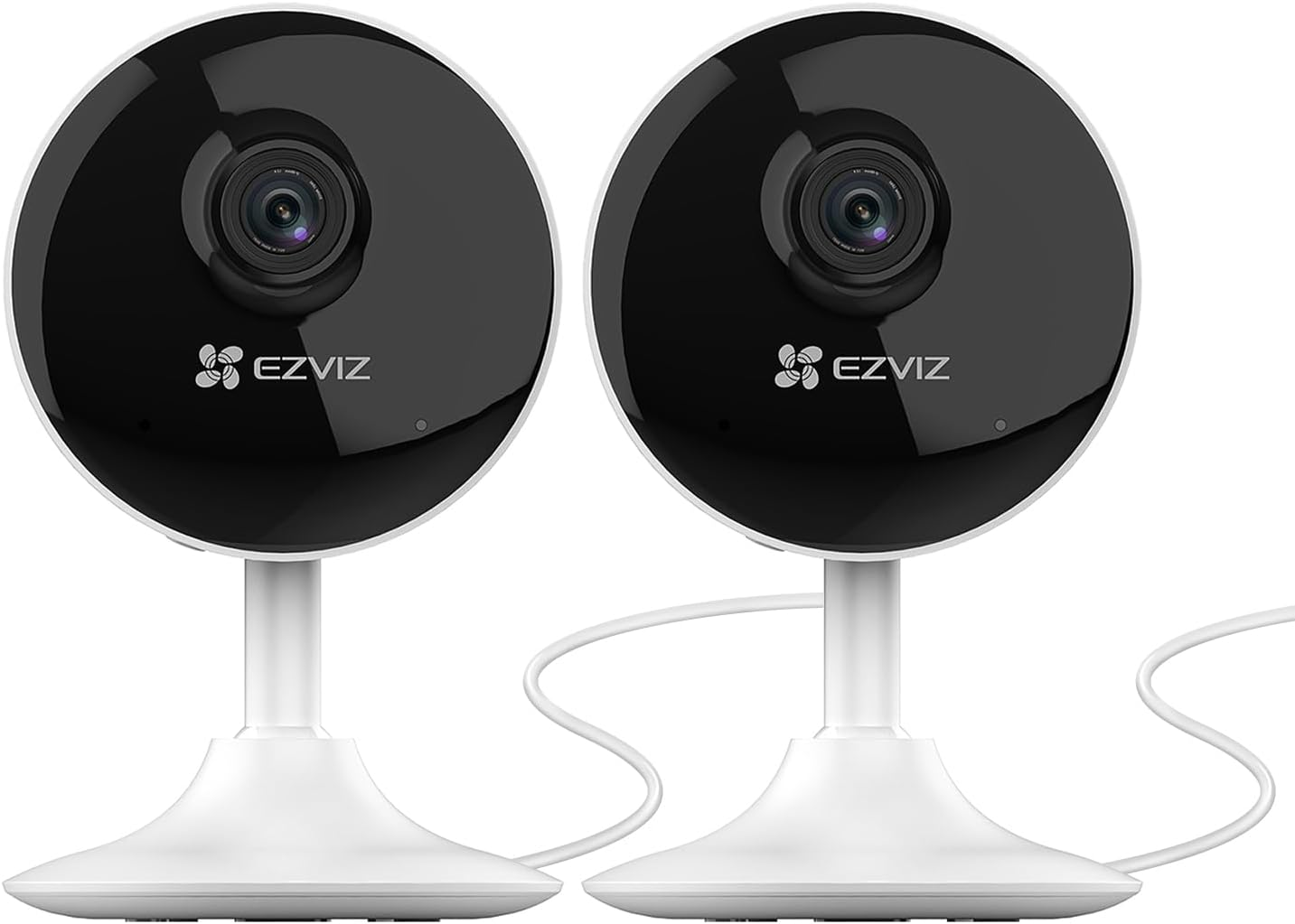 EZVIZ ▫️ Kit de 2 Câmaras de Vigilância para Interior Câmara de Segurança com Visão Nocturna IP 1080p, Deteção de Movimento Wi-Fi a 2,4 GHz, Áudio Bidirecional, Monitor de Bebés, C1C 2PK