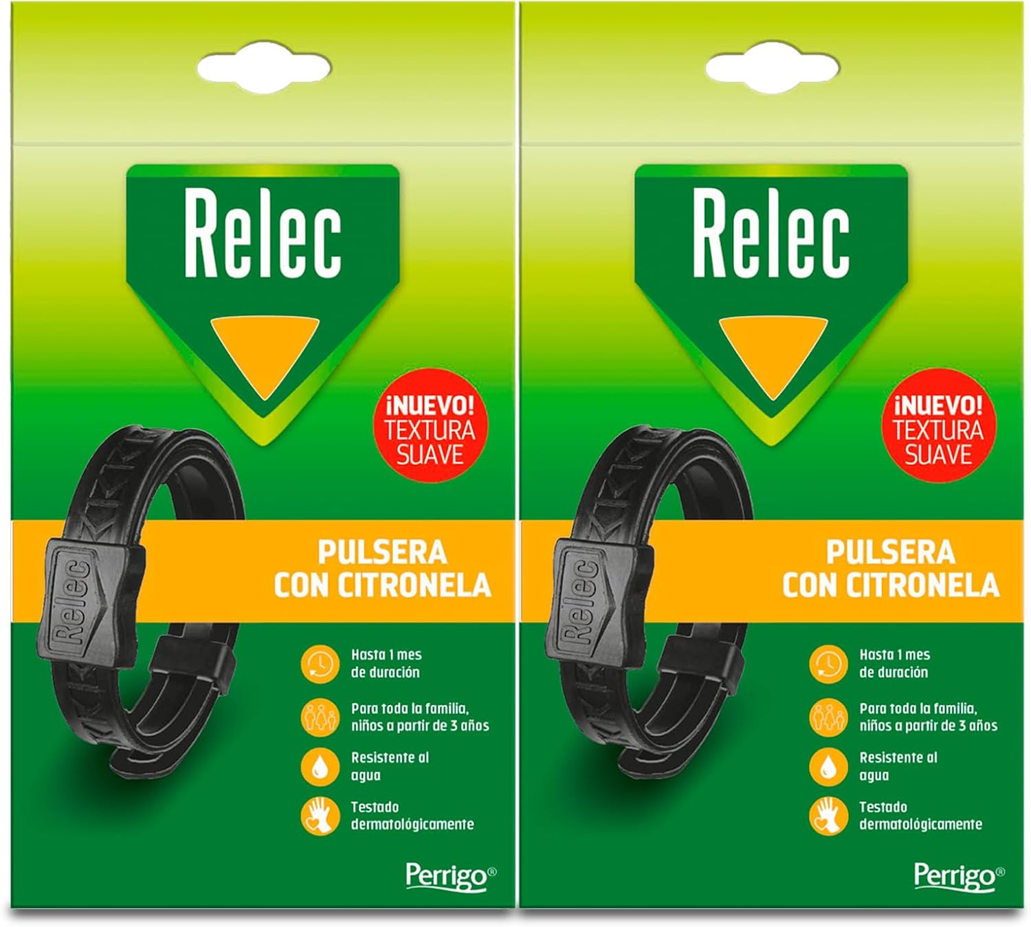 Relec ▫️ Citronella Mosquito Repellent Bracelet Black 2 pcs (+3 anos) Repelente de mosquitos para toda a família, eficaz contra os mosquitos tigre, proteção contra picadas de mosquitos em zonas temperadas